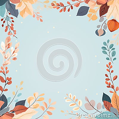 cute fall spring seasonal pastel blank background, AIGENERATED Stock Photo